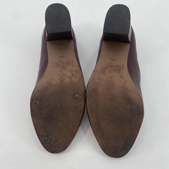 Latigo Size 8 M Kala Maroon Leather Classic Pump Chunky Heel Anthropologie - Picture 11 of 12